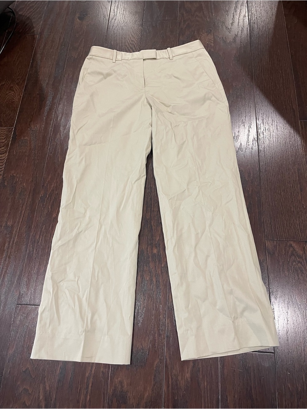 Brooks Brothers Women Dress Pant Khaki Lined  Stretch Wide Leg Size 4